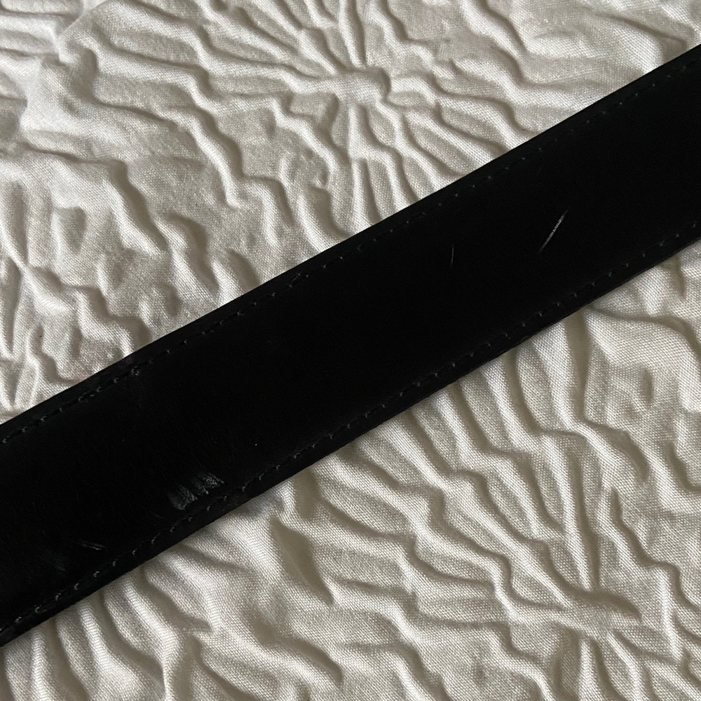 Yves Saint Laurent Dark Red Leather Belt with Silver Buckle - Picture 5 of 9